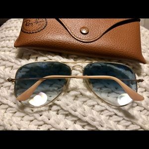 Original Ray Ban 58 Aviators gradient light blue
